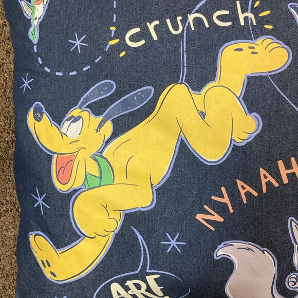 Disney Parks Critter Choas Travel Pillow Cushion Meeko Flit Pluto 26" x 26" - Picture 7 of 9